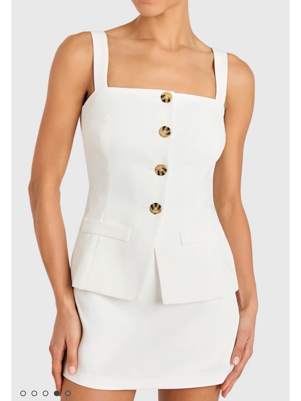NWT Amanda Uprichard White Travis Skort Romper Medium - Picture 2 of 7